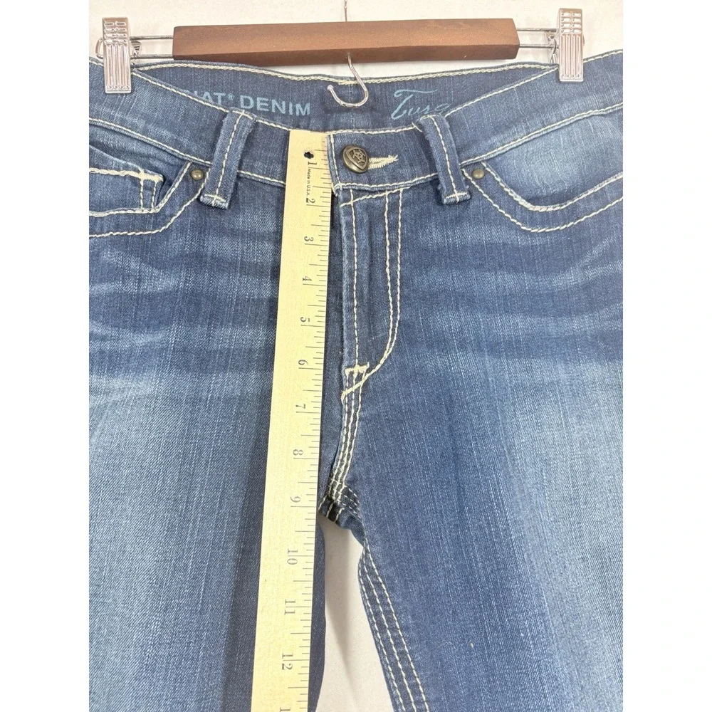 Ariat Turquoise Boot Jeans 30x34 Western Boho‎ Rodeo Flap Pocket Embroidered - Picture 7 of 14